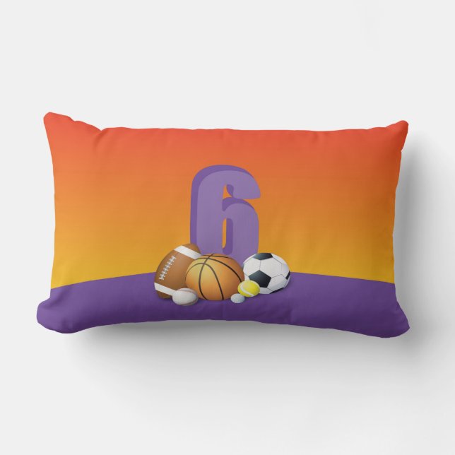 Almofada Lombar Rapariga 6 Birthday Sports Balls (Frente)