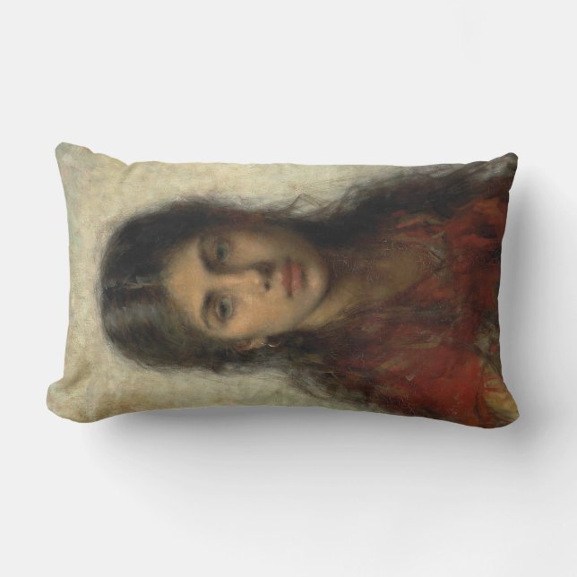 Almofada Lombar Rapariga com um Saco Vermelho (por Alexei Harlamof (Frente)