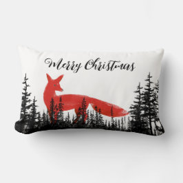 Almofada Lombar Raposas Vermelhas Na Floresta Pinheira Feliz Natal