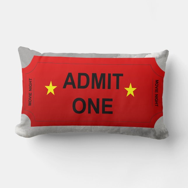 Almofada Lombar Red Admit One Ticket Home Theater Design (Frente)
