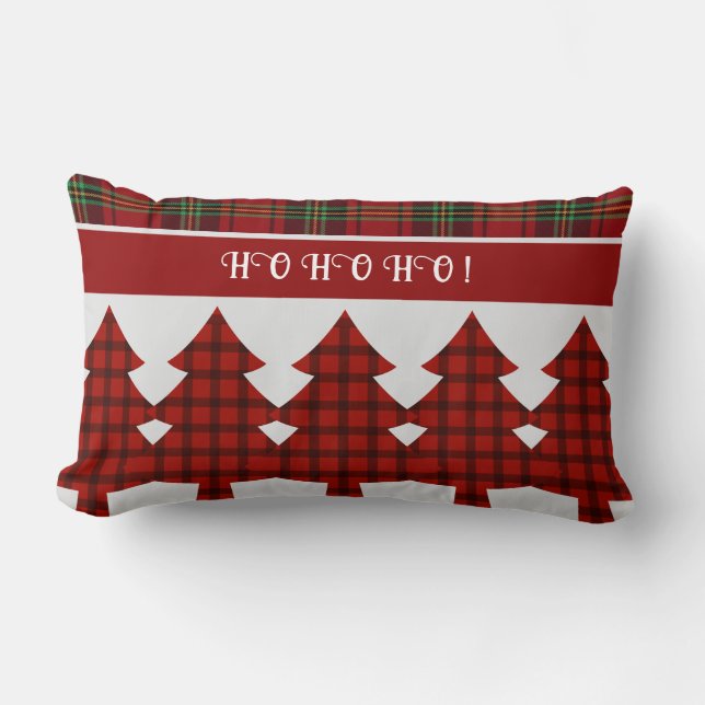 Almofada Lombar Red Black Green Cozy Tartan (Frente)