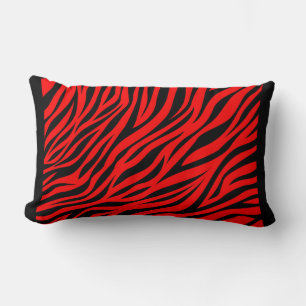 Almofada Lombar Red Black Zebra Stripe Impressão