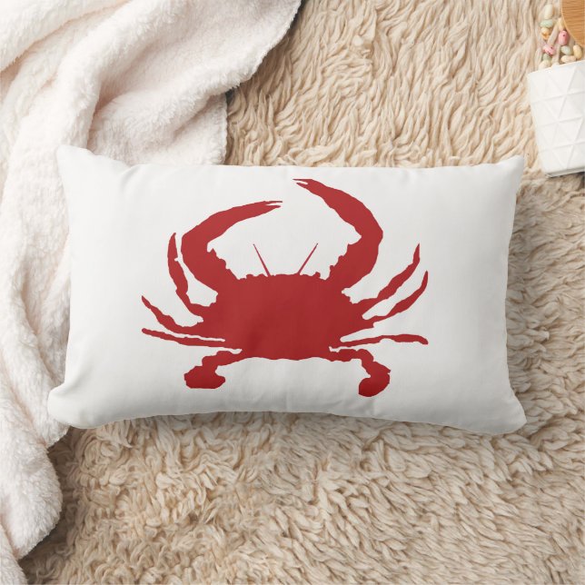 Almofada Lombar Red Crab Painting Silhouette Beach Pillow (Cobertor)