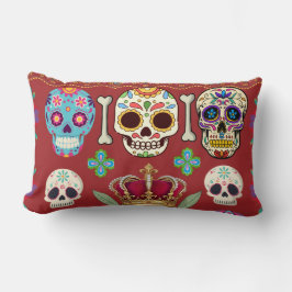 Almofada Lombar Red Cushion - Gothic - skull and bones