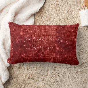 Almofada Lombar Red Glitzy Chic Glam Sparkle