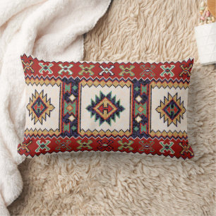 Almofada Lombar Red Green Beige Black White Rug Kilim