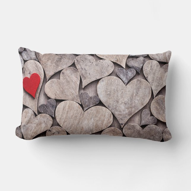 Almofada Lombar Red heart pillow. Valentines day presents. (Frente)