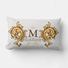 Almofada Lombar Regal Dourado Leaf Laurels