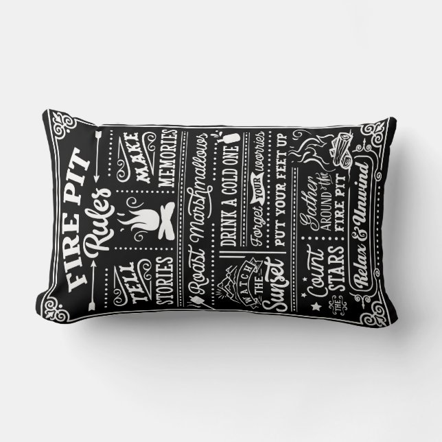 Almofada Lombar Regras do Ponto de Fogo - bege (Frente)