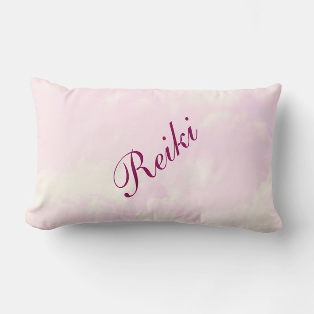 Almofada Lombar Reiki rosa pálido (Frente)