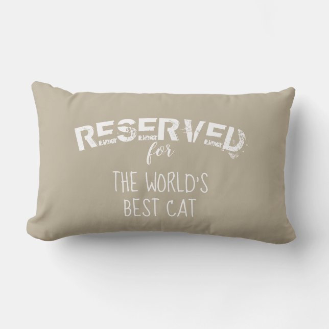 Almofada Lombar reservado para o gata travesseiro beige e branco (Frente)