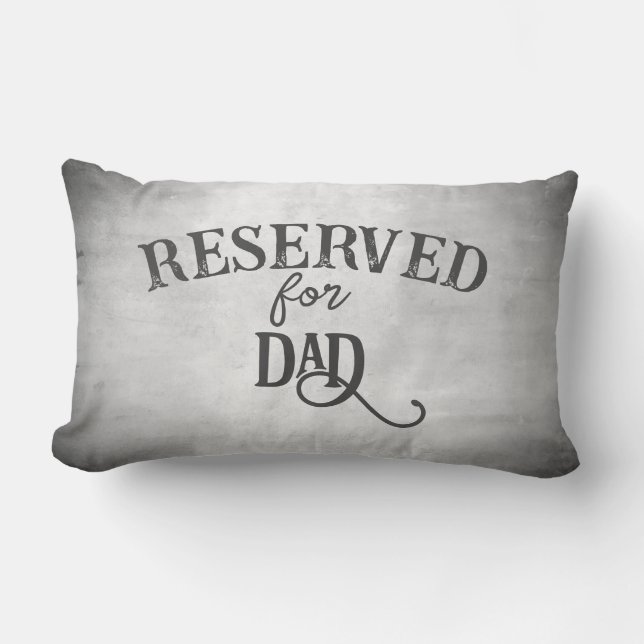 Almofada Lombar reservado para pai ou nome personalizado na cinza (Frente)