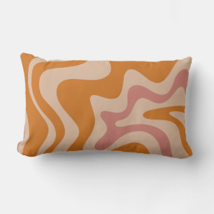 Almofada Lombar Retro 60s 70s Psicodélicos Laranja Cor-de-rosa