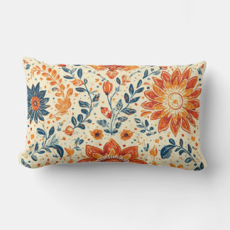 Almofada Lombar Retro Bloom Burst - Travesseiro decorativo