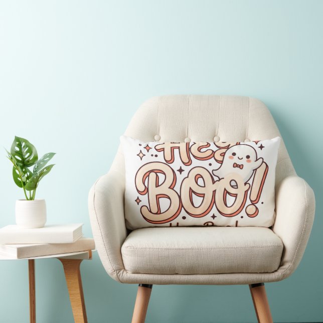 Almofada Lombar Retro Ghost "Ei, Boo!" (Cadeira)