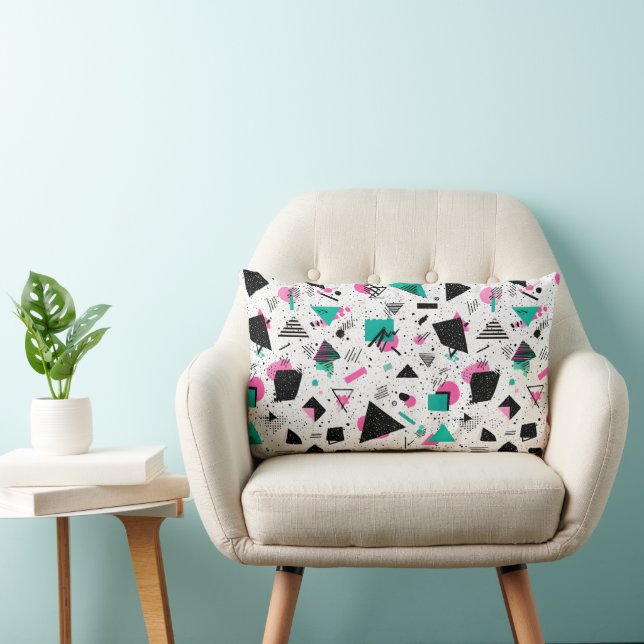 Almofada Lombar Retro Memphis Geometric Pattern (Cadeira)