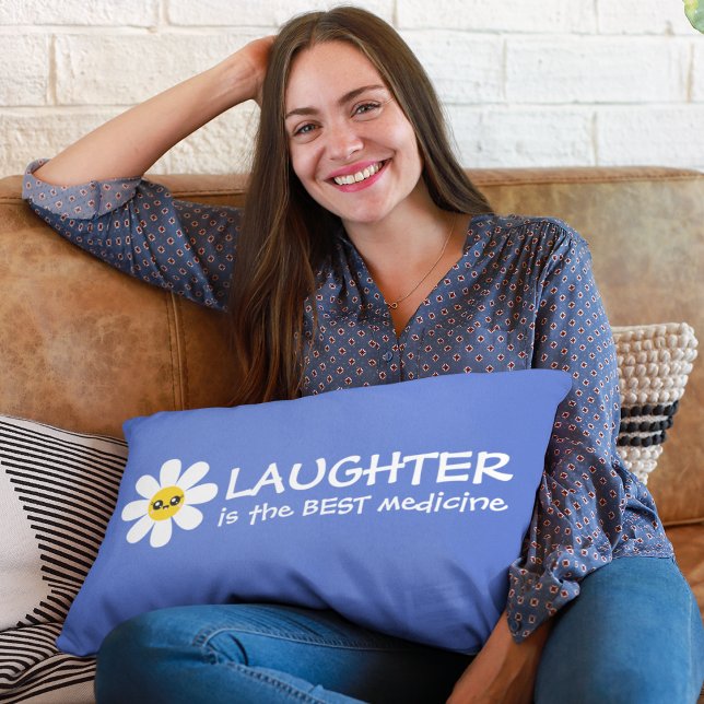 Almofada Lombar Rir É O Melhor Travesseiro De Daisy Medicina (Cheer yourself or someone else up with this, "Laughter is the best medicine" pillow! )