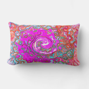 Almofada Lombar Rodeio Abstrato Groovy Roxo e Laranja em Espiral