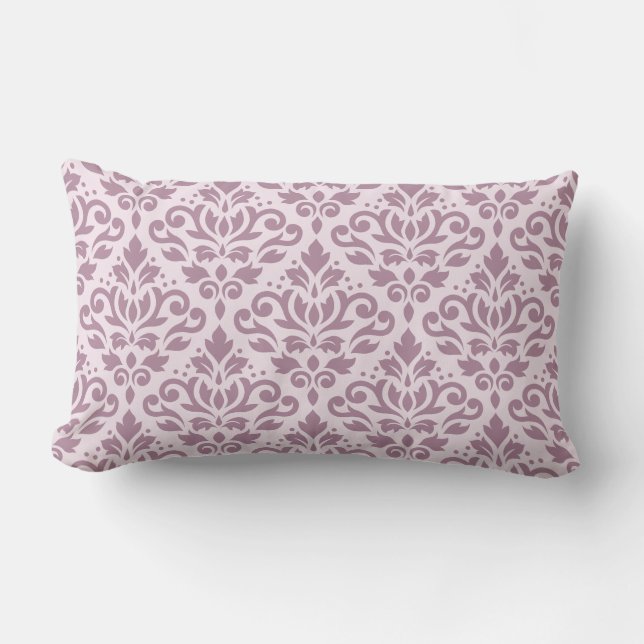Almofada Lombar Rolar Damask Big Pattern Mauve a rosa (Frente)