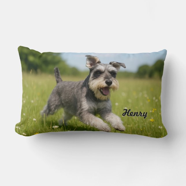 Almofada Lombar Romping Schnauzer Personalizado (Frente)