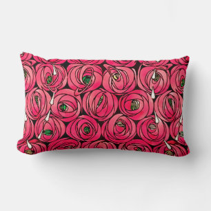 Almofada Lombar Rosa Art Nouveau Rennie Macintosh Graphic