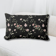 Rosa Bege Água-forte Floral Preto 