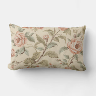 Almofada Lombar Rosa Bege Verde Sálvia Floral Xadrez Chic
