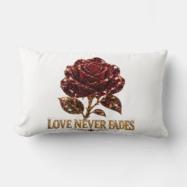 Almofada Lombar Rosa de Cristal Rubi – O Amor Nunca Desvanece