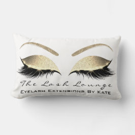 Almofada Lombar Rosa Dourada Glitter Glam Makeup Lashes Beauty