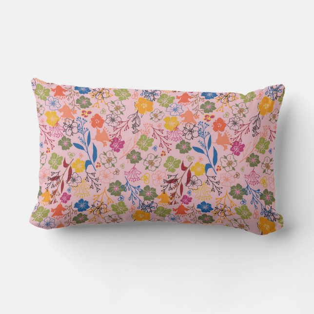 Almofada Lombar Rosa Sombra Batik Moderno (Verso)