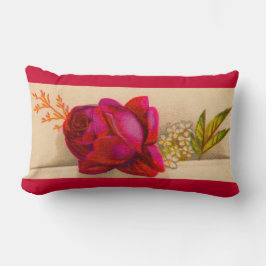 Almofada Lombar Rosa vermelha vitoriana