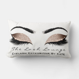 Almofada Lombar Rosa White Glitter Glam Makeup Lashes Beauty