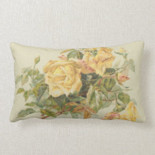 Almofada Lombar Rosas amarelos do estilo da tapeçaria