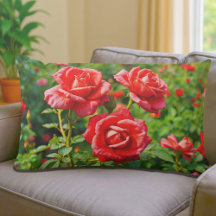 Almofada Lombar Rosas Vermelhas