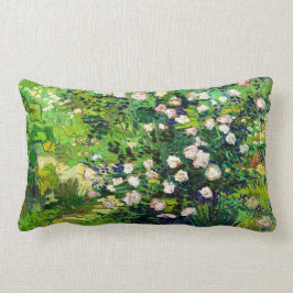 Almofada Lombar Rosebush na flor por Vincent van Gogh