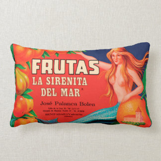 Almofada Lombar RÓTULO DA VINTAGEM DA FRUTA MERMAID 33 cm x 53 cm
