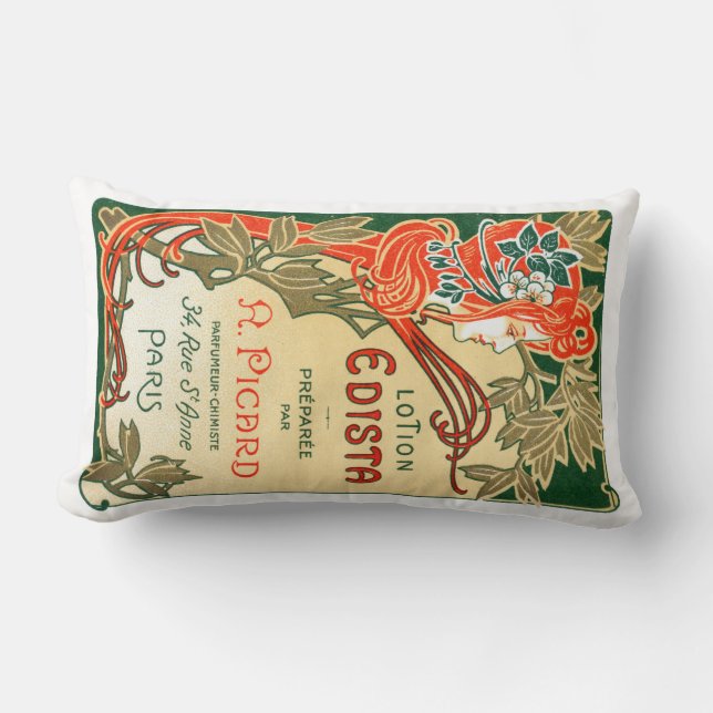 Almofada Lombar Rótulo francês Art Nouveau de 1910 (Frente)