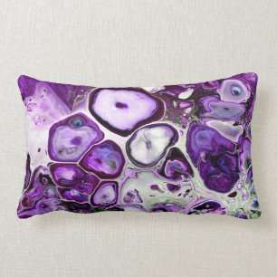 Almofada Lombar Roxa Mármore Violeta Ultra Violeta Arte Fluida Abs