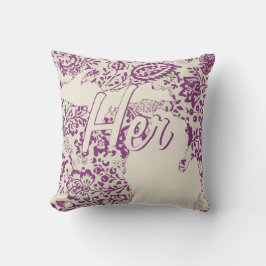 Almofada Lombar Roxo do Estado de Michigan e Beige Floral