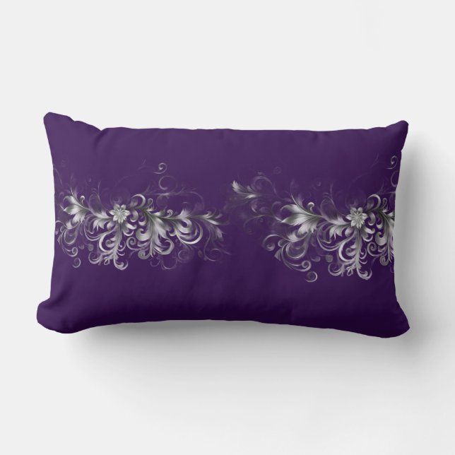 Almofada Lombar Roxo e Elegante Prata (Frente)