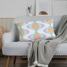 Roxo Pastel Laranja Água Azul Ogee Branco Ondas