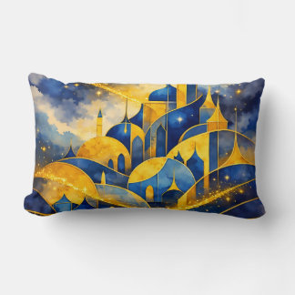 Almofada Lombar Royal Abstract Fantasy Castle Watercolor Throw Pil