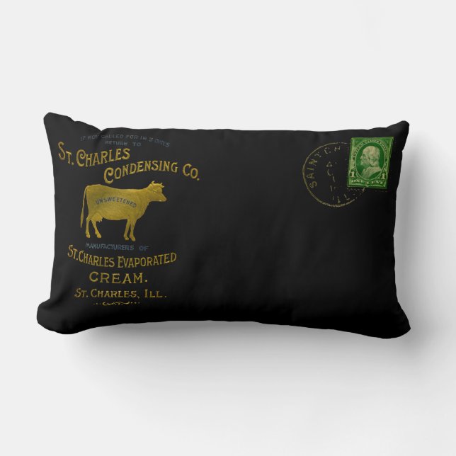 Almofada Lombar Rua Charles Illinois DAIRY COW MILK CREAM 1899 (Frente)