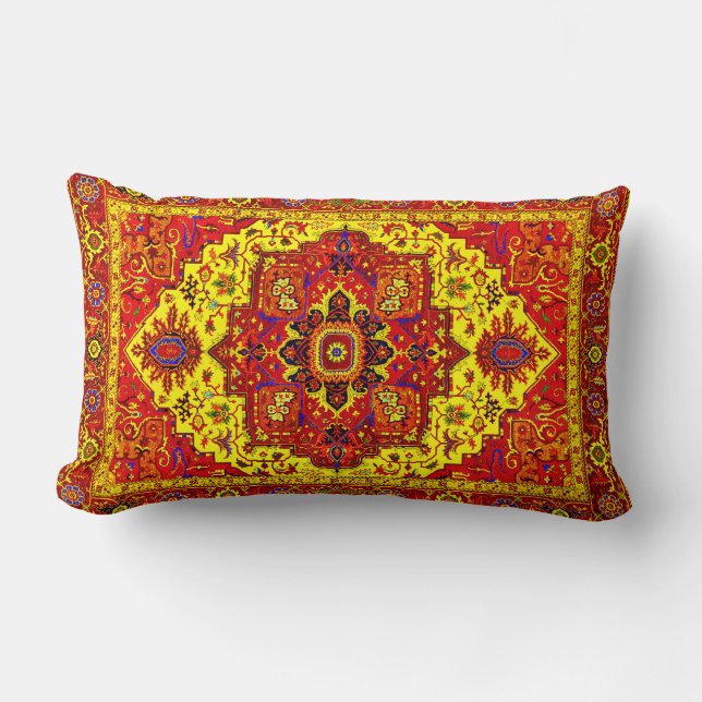 Almofada Lombar RUG PERSA - Vermelho e Amarelo (Frente)