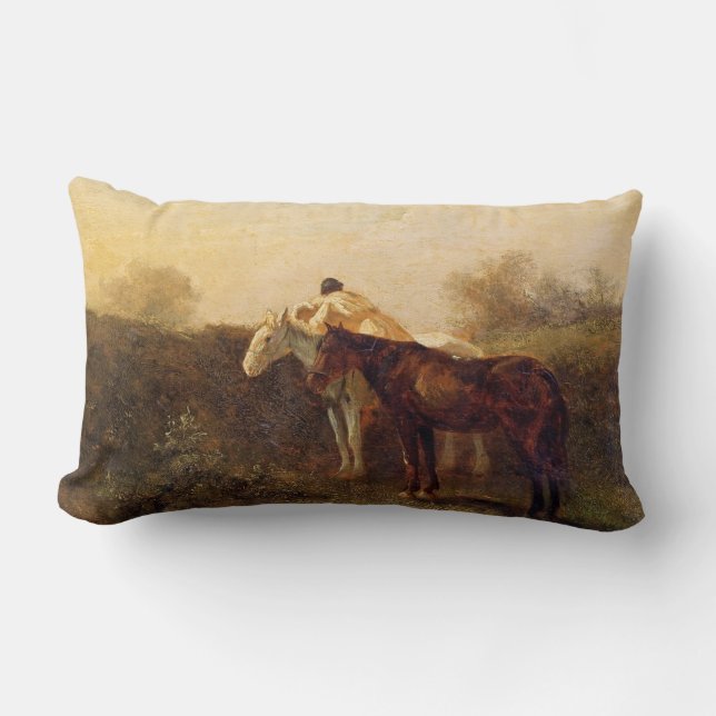 Almofada Lombar Rurais Rendezvous (Beijo Romântico em Horseback) (Frente)