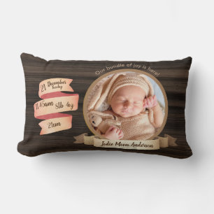 Almofada Lombar Rustic Baby Stats Foto Keepsasasaem Detalhes de Na