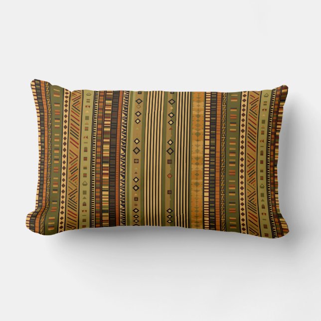Almofada Lombar Rustic Boho Tribal Stripes (Frente)