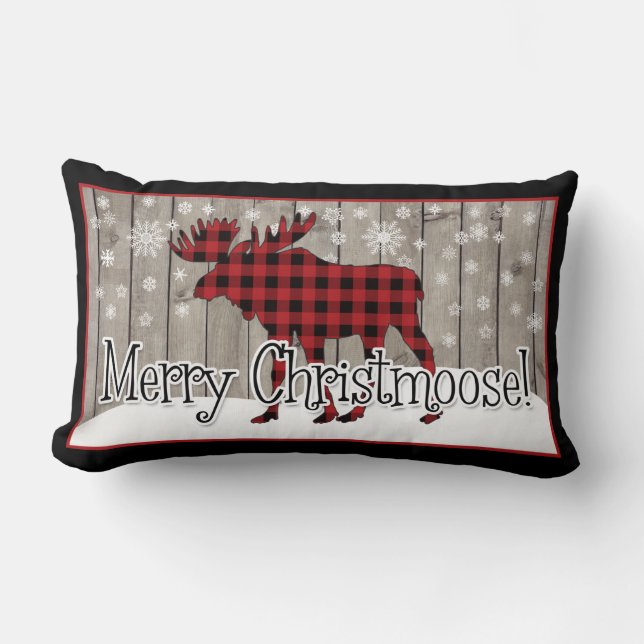Almofada Lombar Rustic Merry Christmoose Lumbar Pillow (Frente)