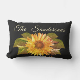 Almofada Lombar Rústico Ouro Negro Amarelo Girassol