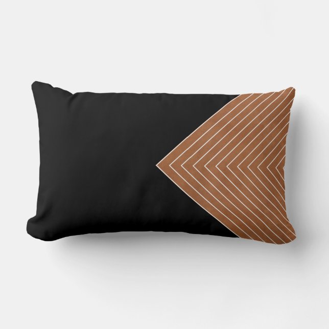 Almofada Lombar Saddle Tan Black White Squares (Frente)